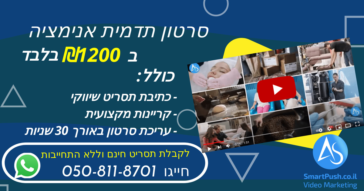סרטון תדמית אנימציה מחיר
